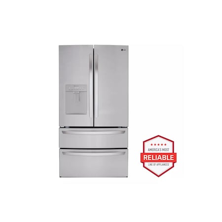 Lg 29 cu. ft. 4-Door French Door Refrigerator with External Water Dispenser and Dual Freezer Drawers LRMWS2906S